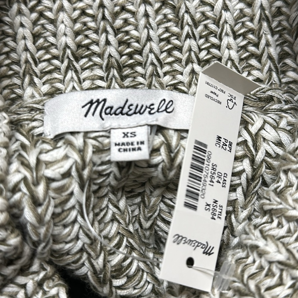 Madewell Marled Cotton Mockneck Sweater in Marled Ivy Combo - Picture 6 of 6